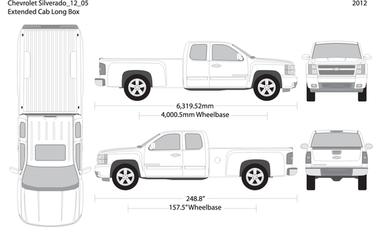 2012 Chevy Silverado 1500 V05 Vehicle Wrap Template