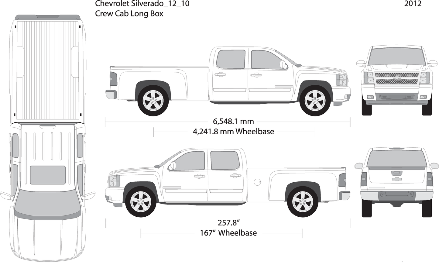2012 Chevy Silverado 1500 V10 Vehicle Wrap Template