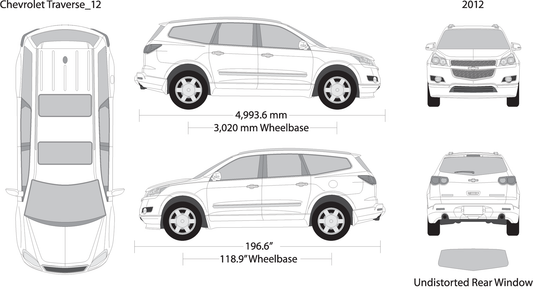 2012 Chevy Traverse V12 Vehicle Wrap Template