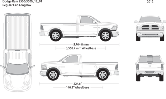 2012 Dodge Ram 2500 3500 V01 Vehicle Wrap Template