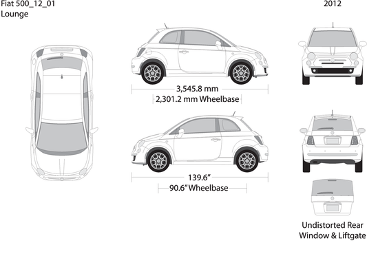 2012 Fiat 500 V01 Vehicle Wrap Template