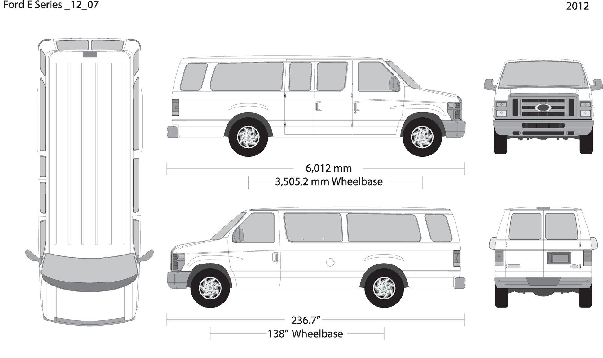2012 Ford E Series V07 Vehicle Wrap Template
