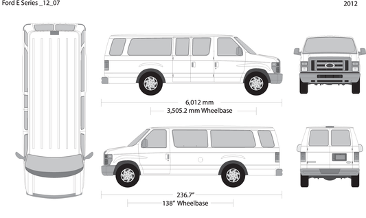 2012 Ford E Series V07 Vehicle Wrap Template