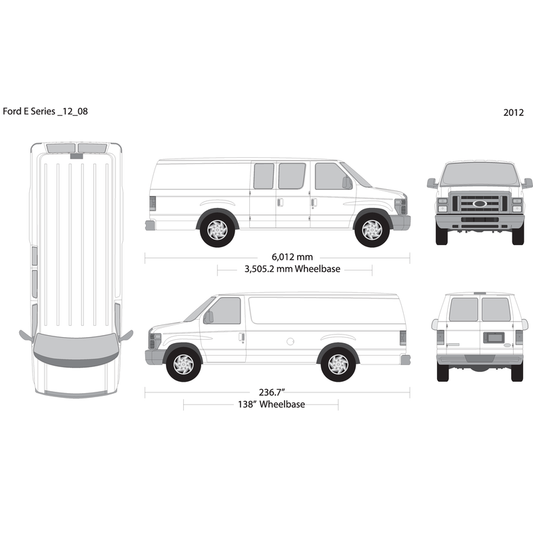 2012 Ford E Series V08 Vehicle Wrap Template