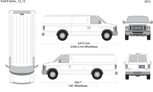 2012 Ford E Series V12 Vehicle Wrap Template