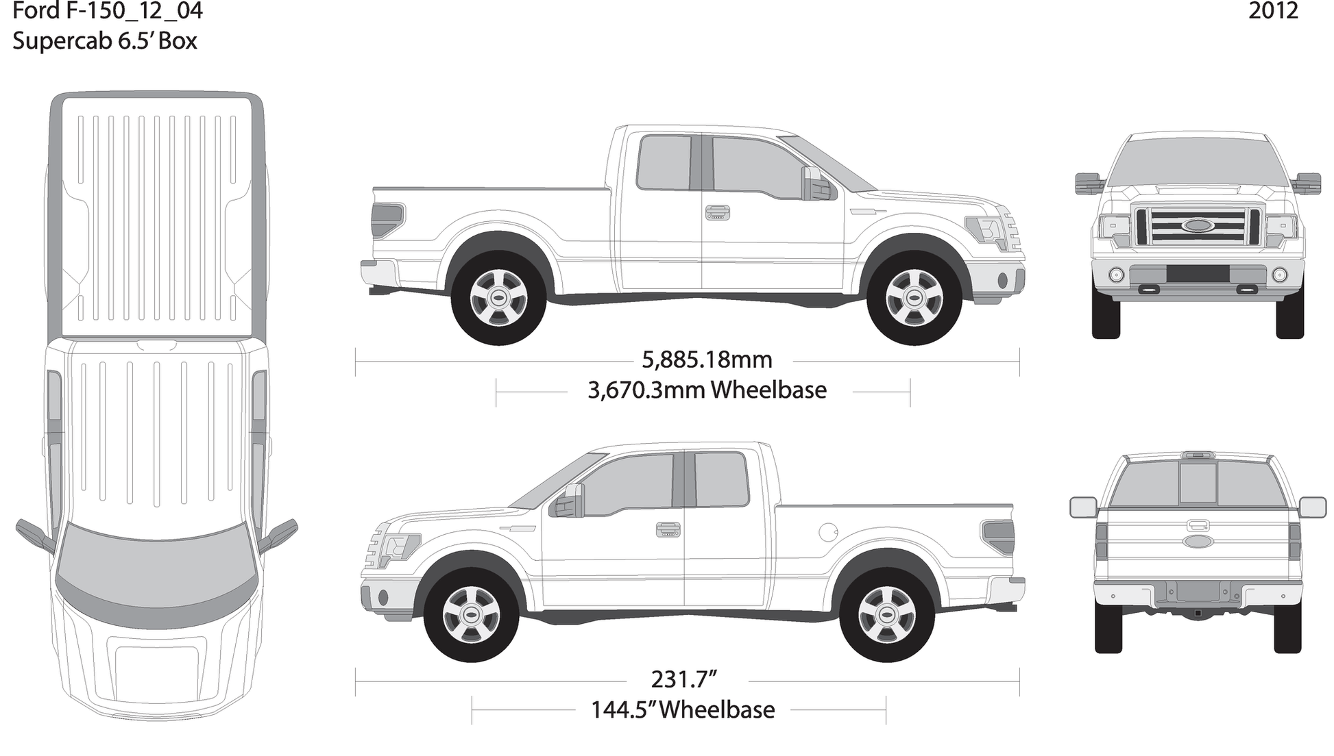 2012 Ford F 150 V04 Vehicle Wrap Template