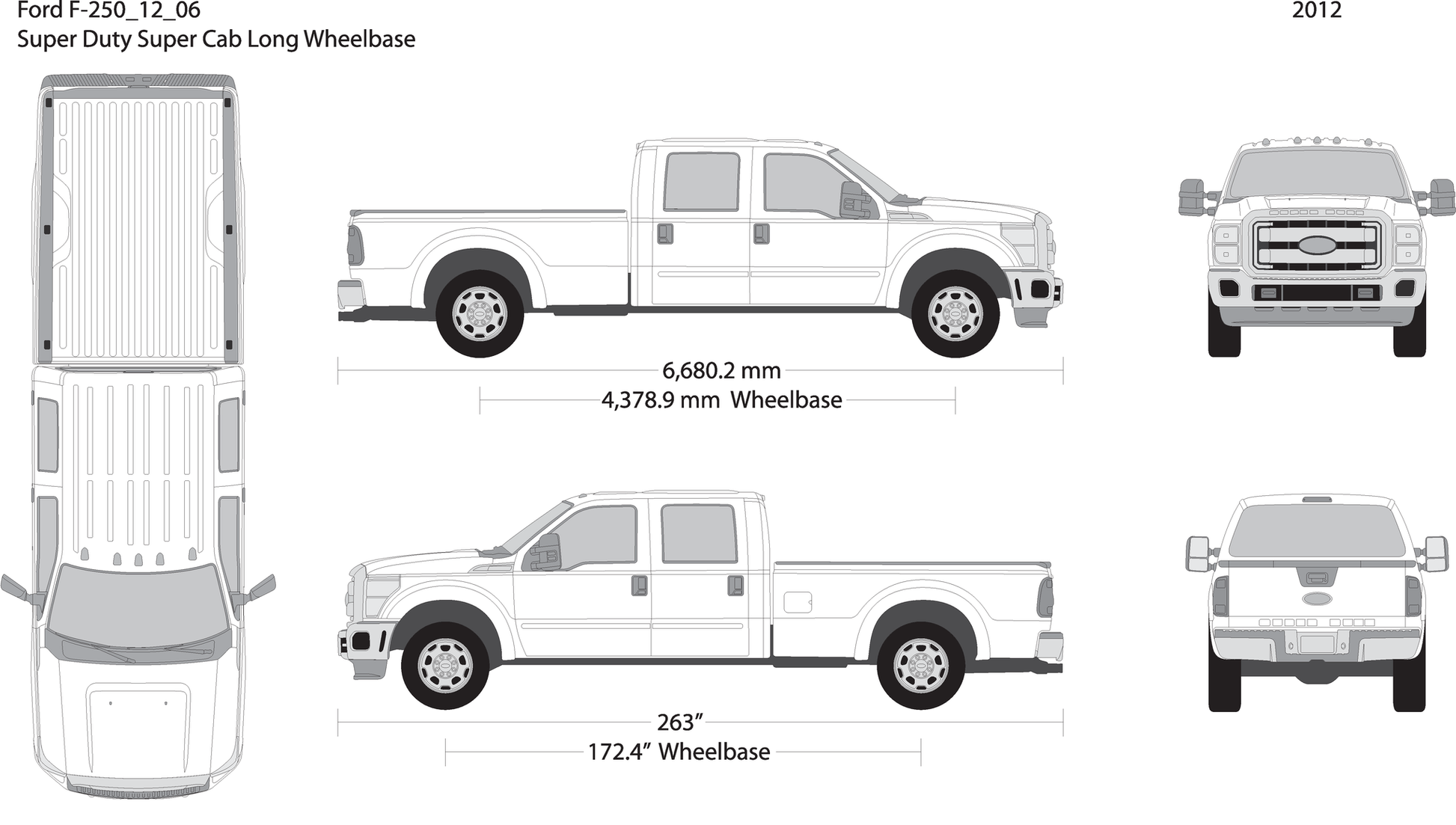 2012 Ford F 250 V06 Vehicle Wrap Template