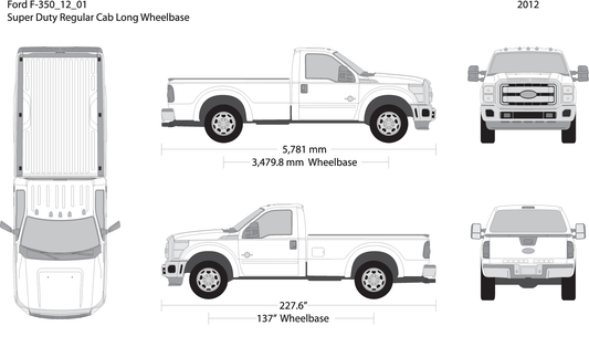 2012 Ford F 350 V01 Vehicle Wrap Template