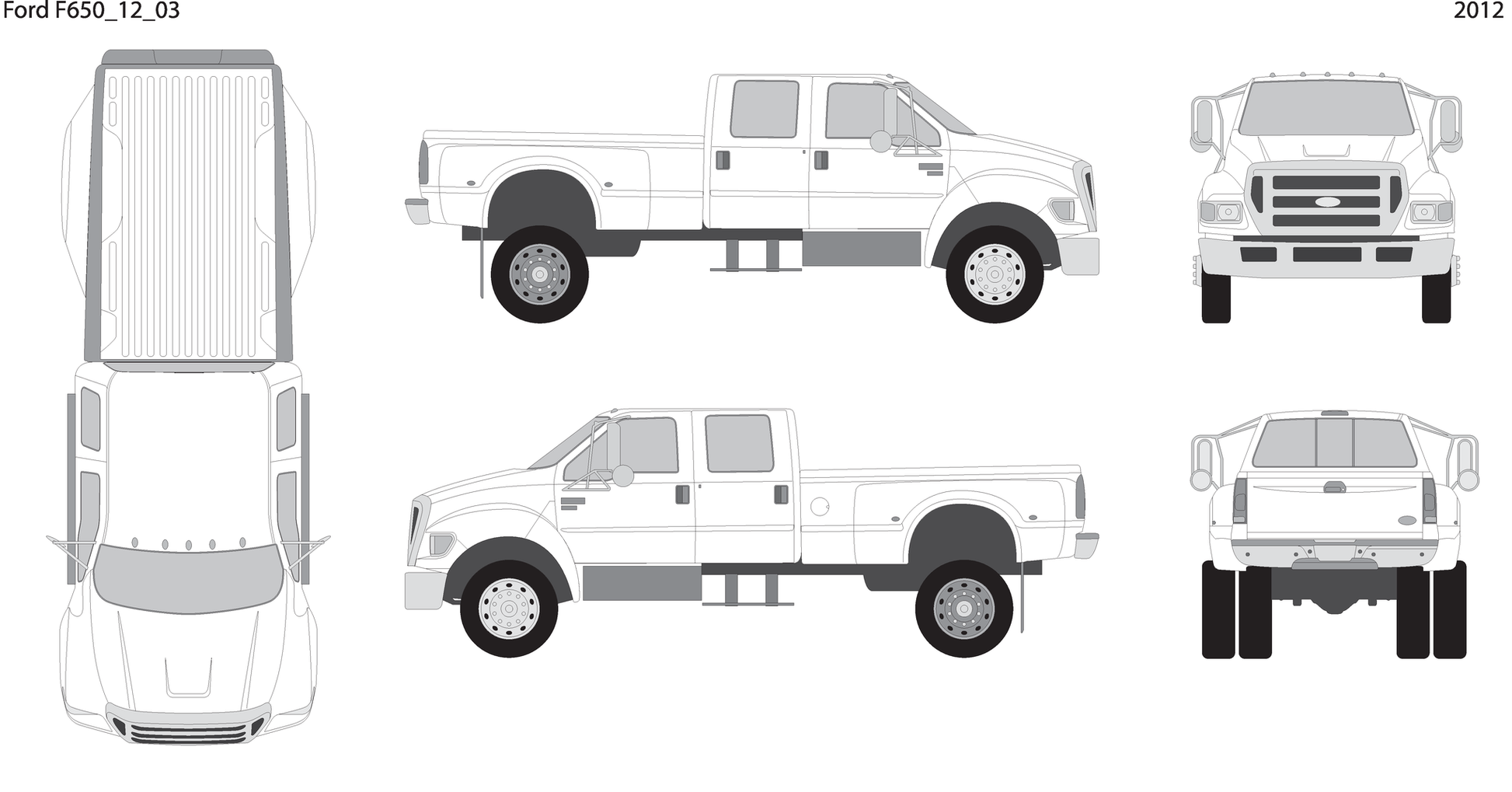 2012 Ford F 650 V03 Vehicle Wrap Template
