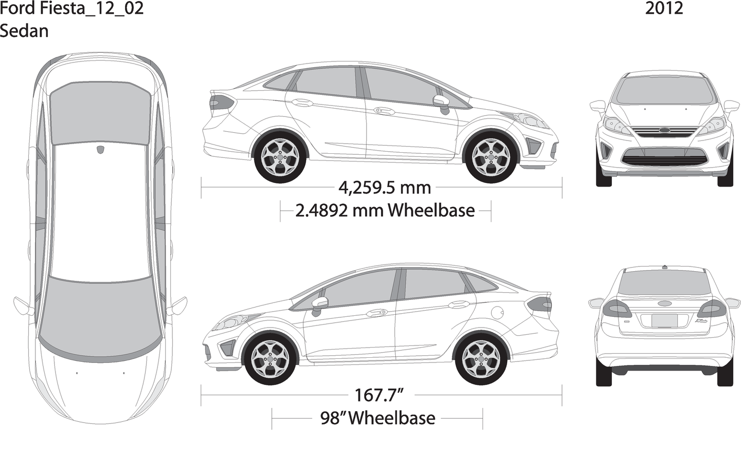 2012 Ford Fiesta V02 Vehicle Wrap Template