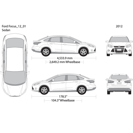 2012 Ford Focus V01 Vehicle Wrap Template