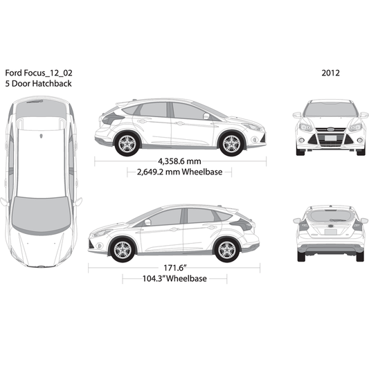 2012 Ford Focus V02 Vehicle Wrap Template