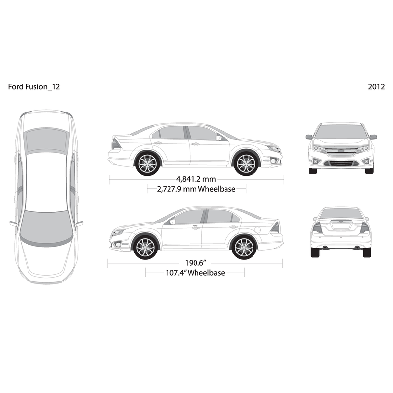 2012 Ford Fusion V12 Vehicle Wrap Template