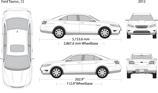2012 Ford Taurus V12 Vehicle Wrap Template