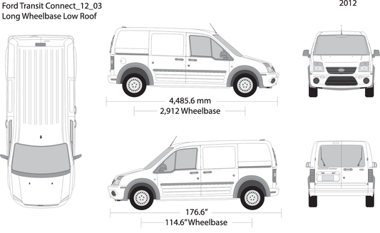 2012 Ford Transit Connect V03 Vehicle Wrap Template