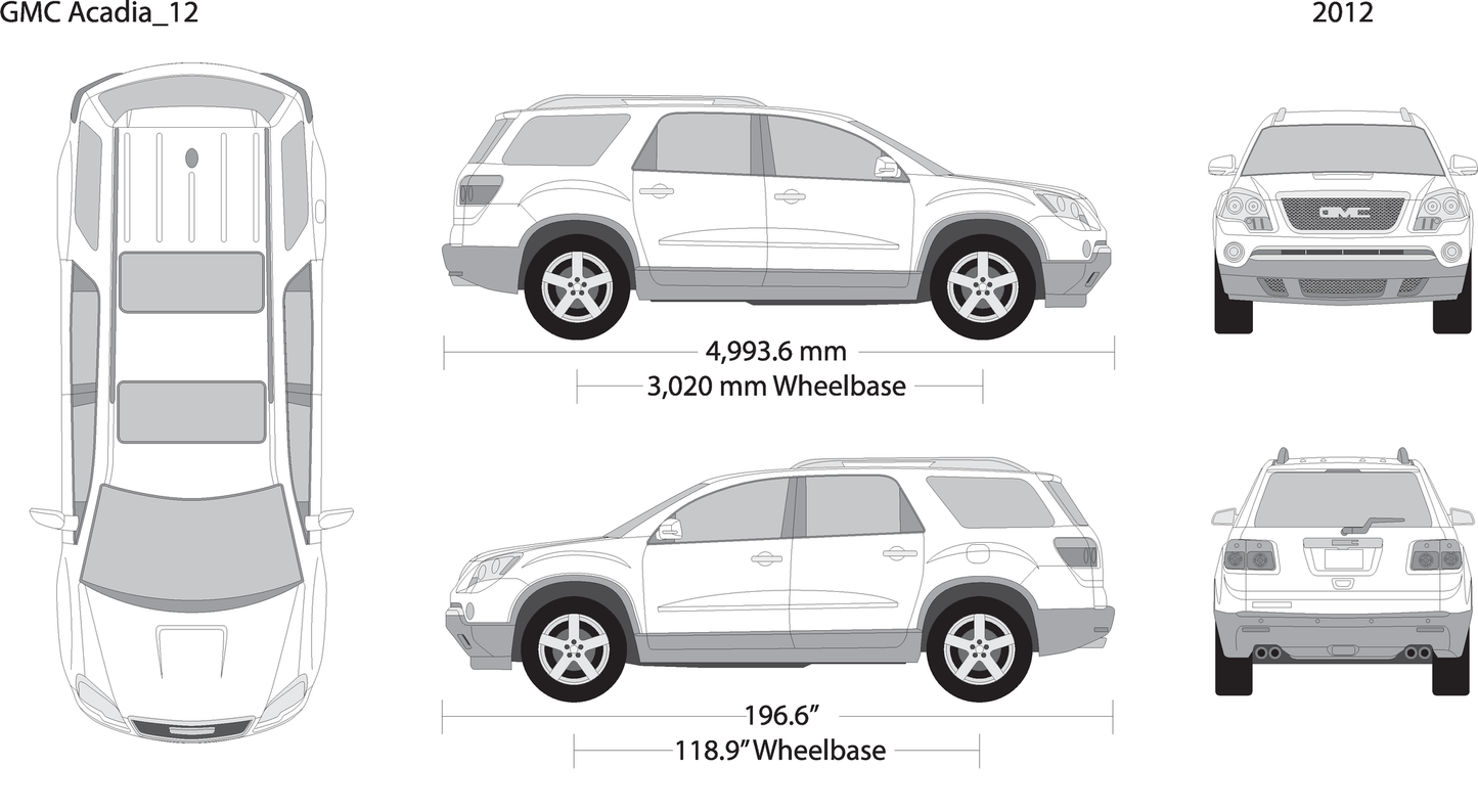 2012 Gmc Acadia V12 Vehicle Wrap Template