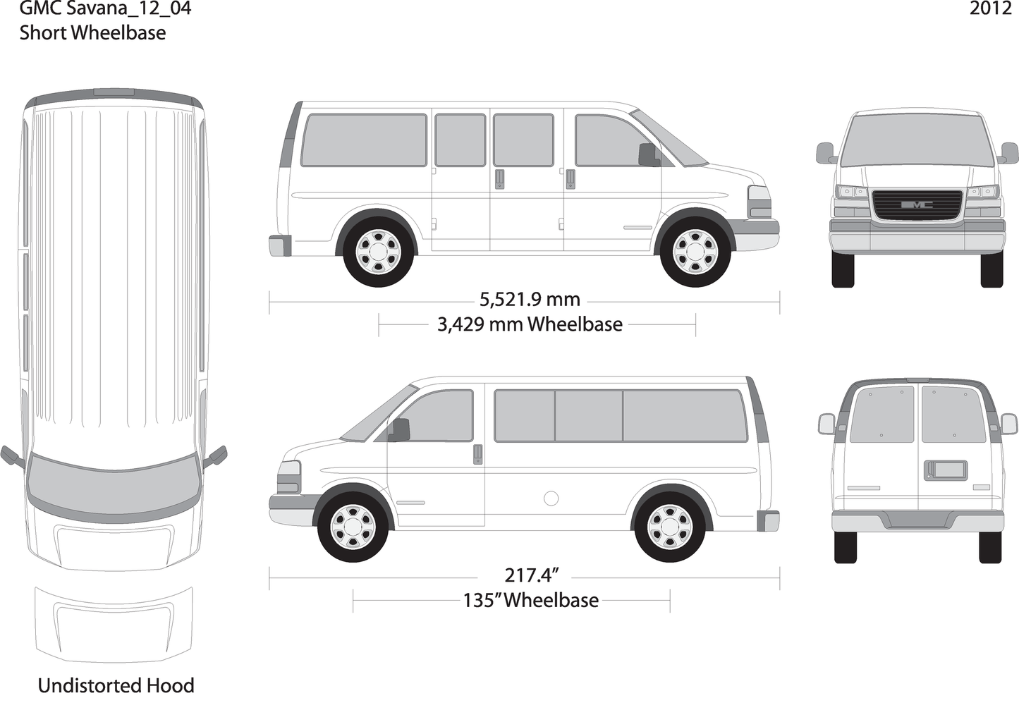 2012 Gmc Savana V04 Vehicle Wrap Template