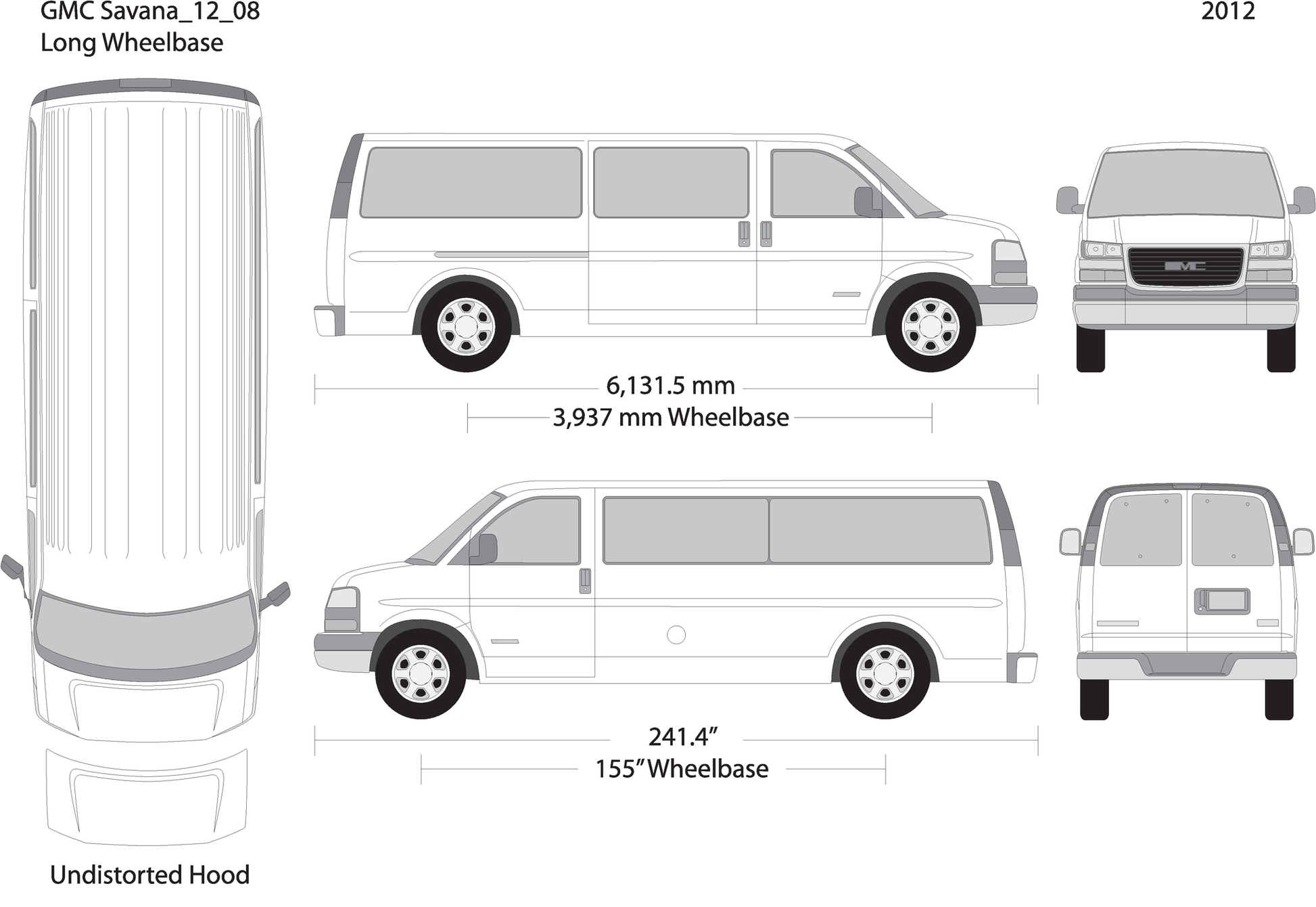 2012 Gmc Savana V08 Vehicle Wrap Template