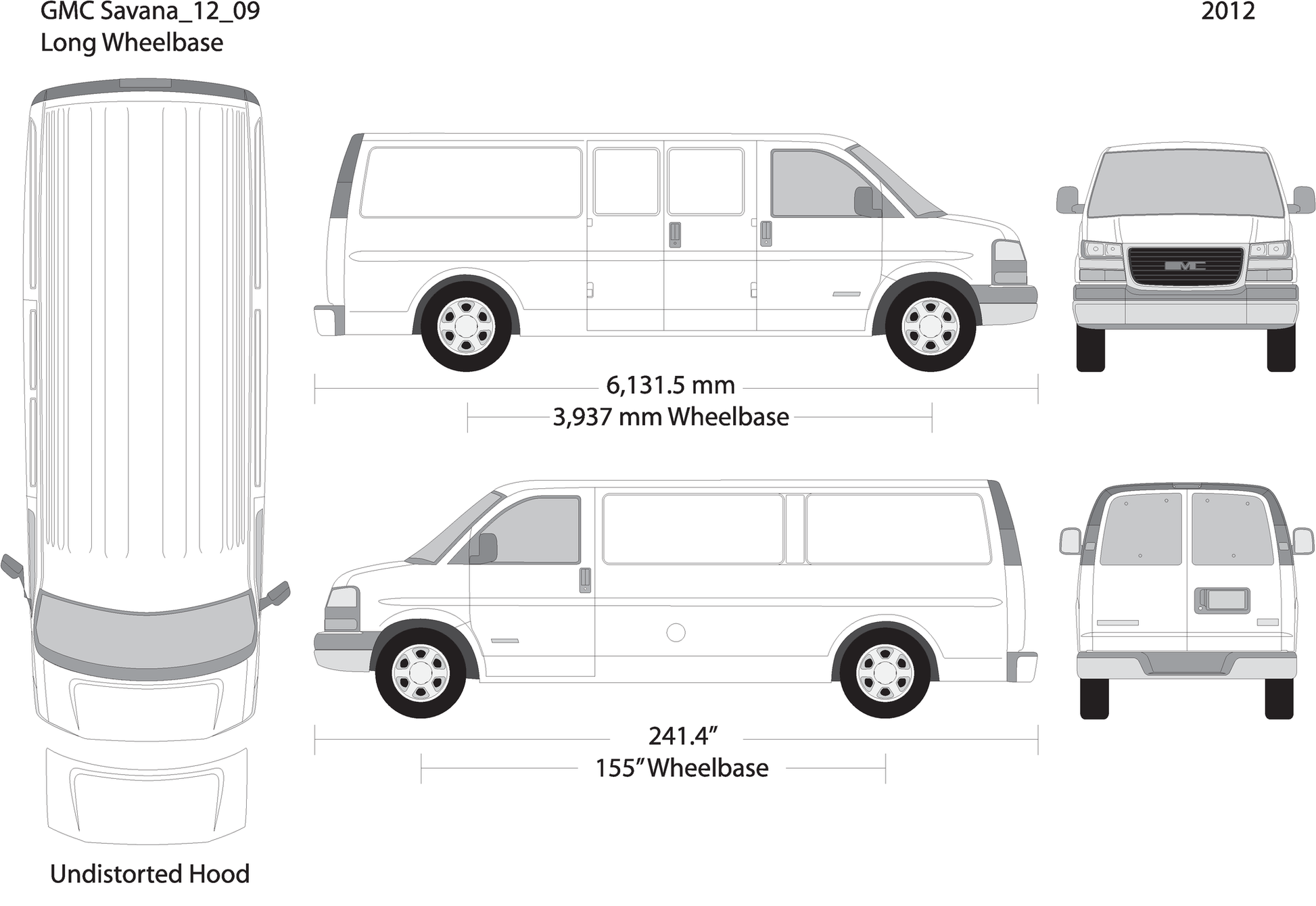 2012 Gmc Savana V09 Vehicle Wrap Template