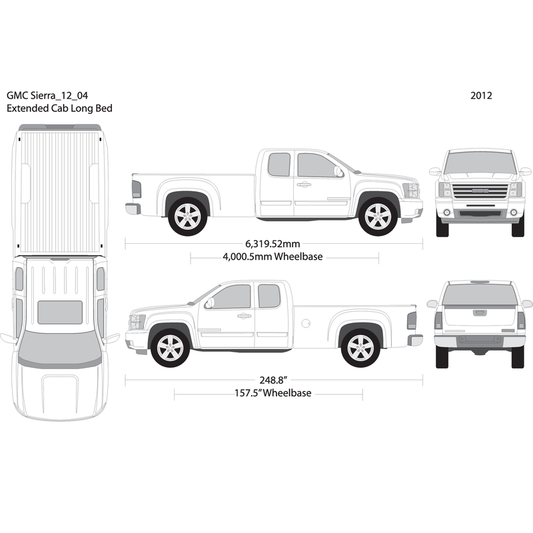 2012 Gmc Sierra 1500 V04 Vehicle Wrap Template