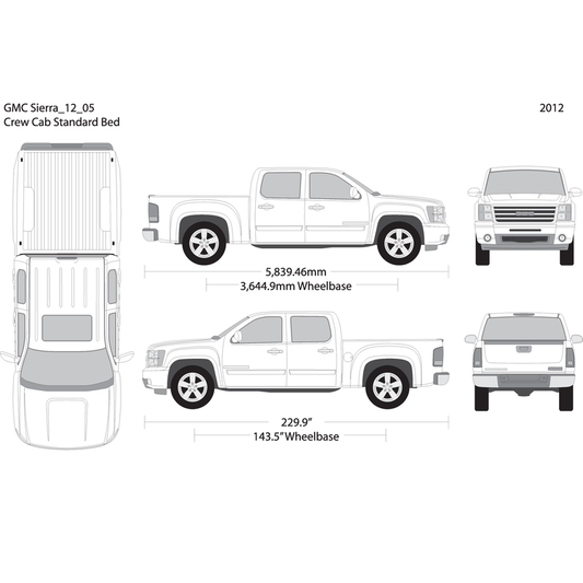 2012 Gmc Sierra 1500 V05 Vehicle Wrap Template