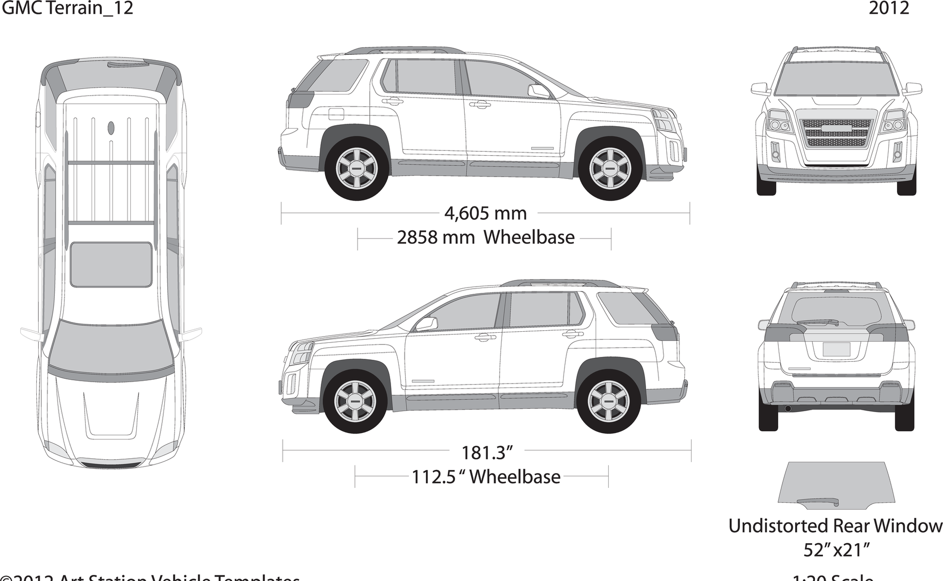 2012 Gmc Terrain V12 Vehicle Wrap Template