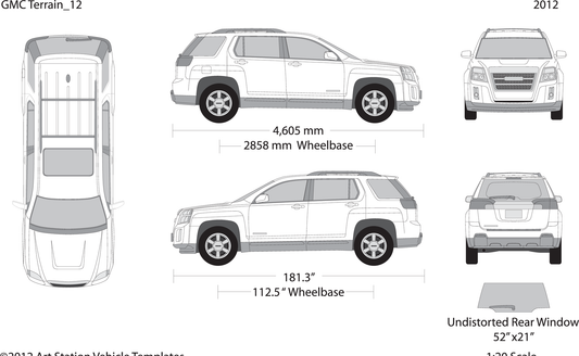 2012 Gmc Terrain V12 Vehicle Wrap Template