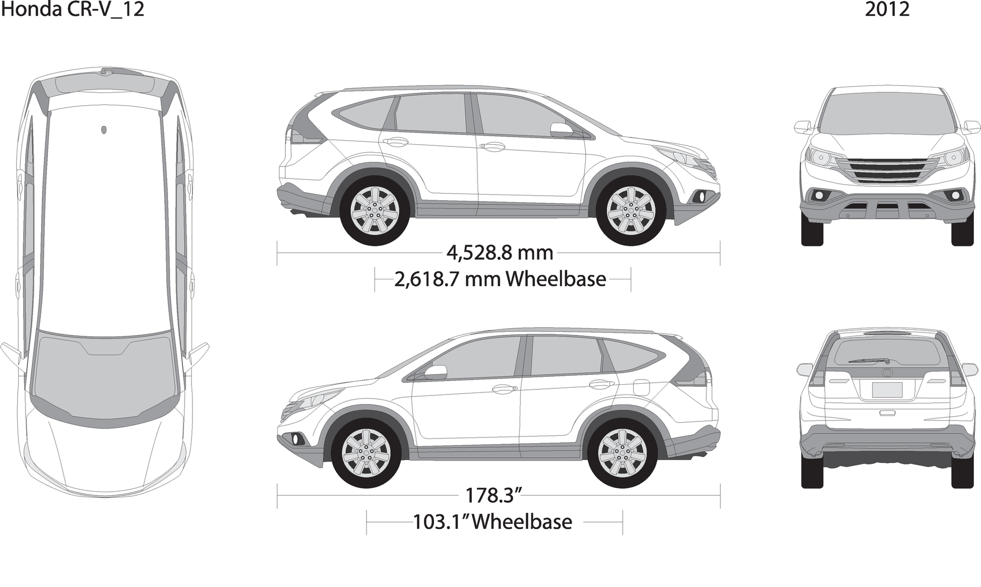 2012 Honda Cr V V12 Vehicle Wrap Template