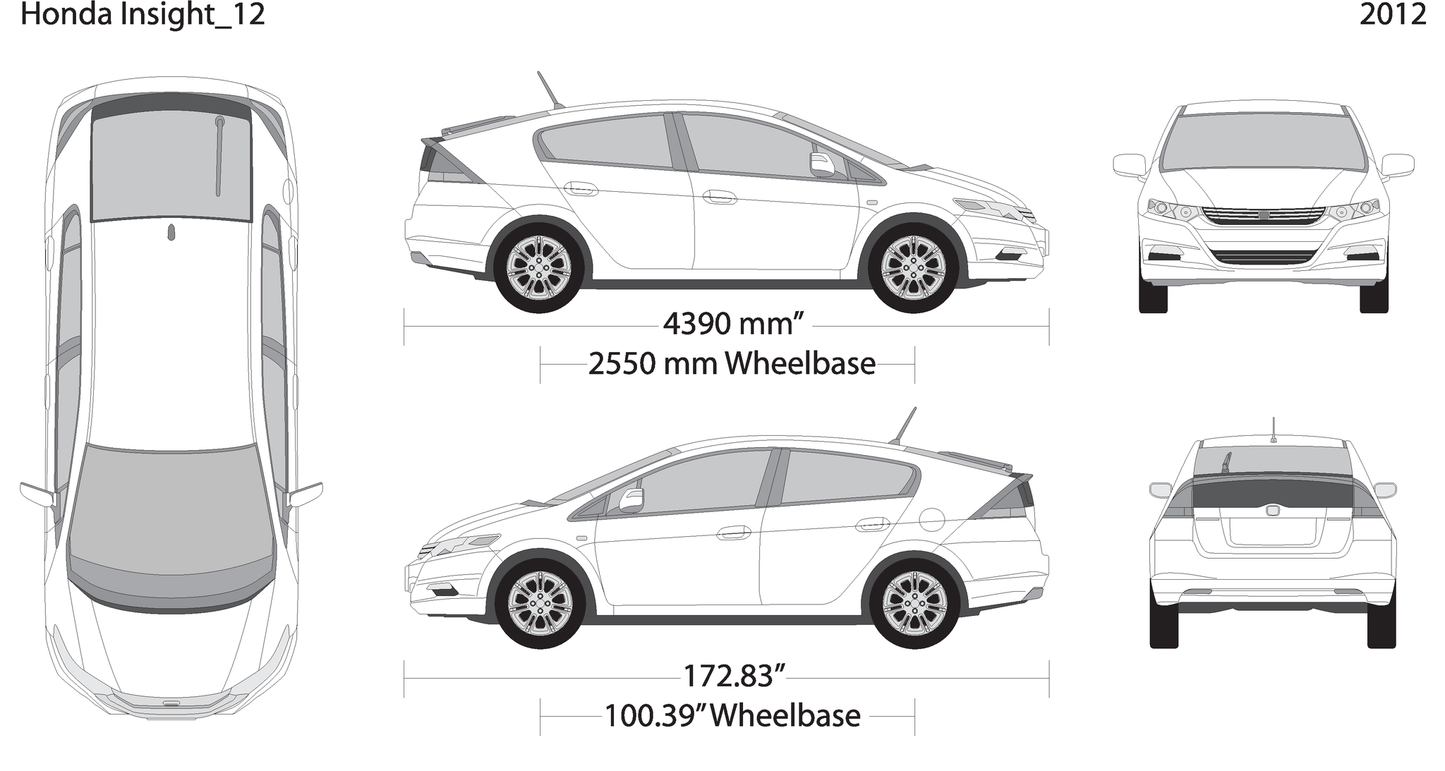 2012 Honda Insight V12 Vehicle Wrap Template