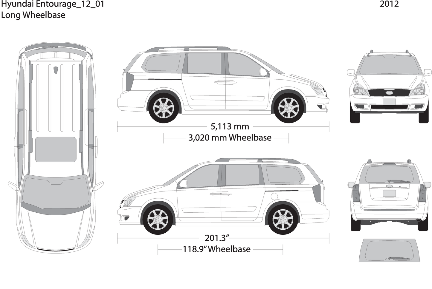 2012 Hyundai Entourage V01 Vehicle Wrap Template