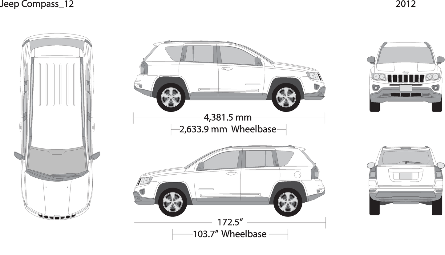 2012 Jeep Compass V12 Vehicle Wrap Template