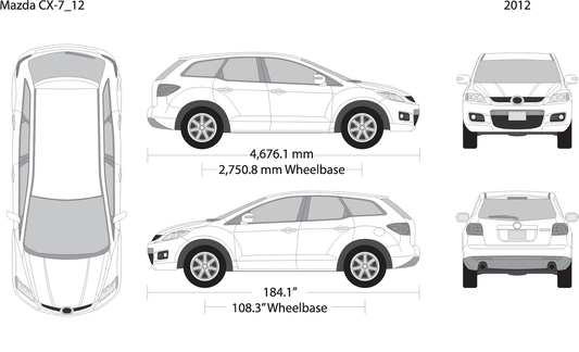 2012 Mazda Cx 7 V12 Vehicle Wrap Template