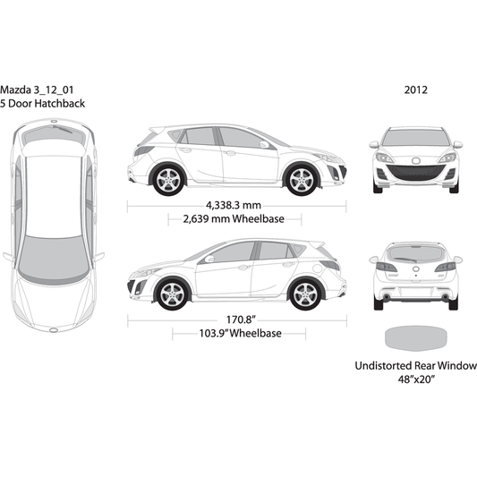 2012 Mazda Mazda 3 Hatchback V01 Vehicle Wrap Template