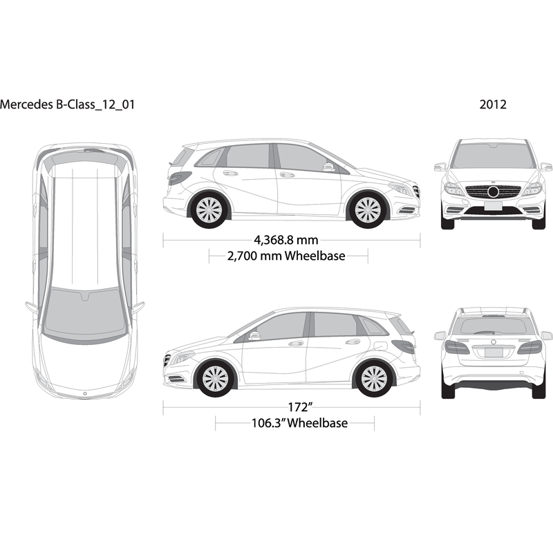 2012 Mercedes B Class V01 Vehicle Wrap Template