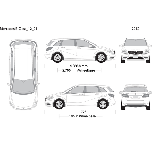 2012 Mercedes B Class V01 Vehicle Wrap Template