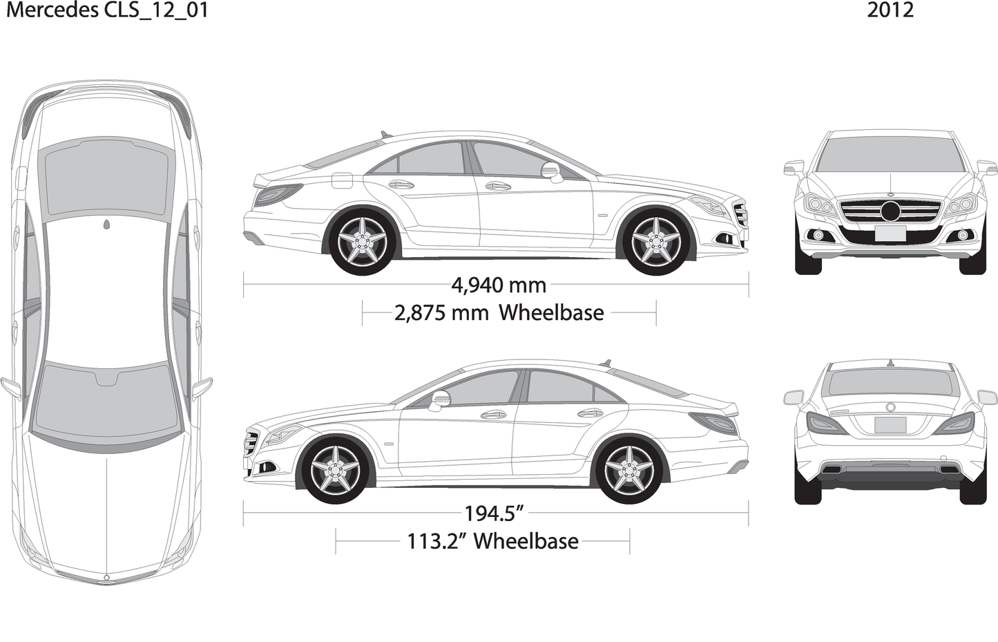 2012 Mercedes Cls V01 Vehicle Wrap Template