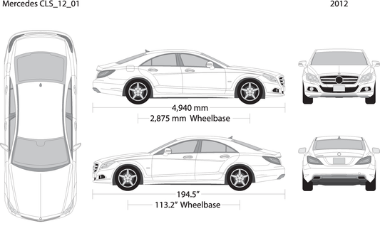 2012 Mercedes Cls V01 Vehicle Wrap Template