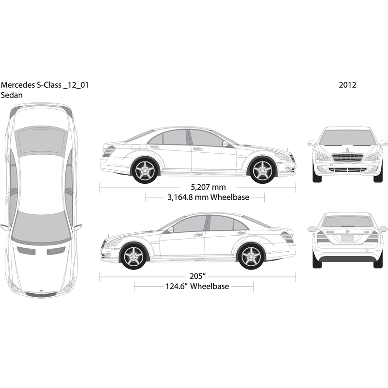 2012 Mercedes S Class V01 Vehicle Wrap Template