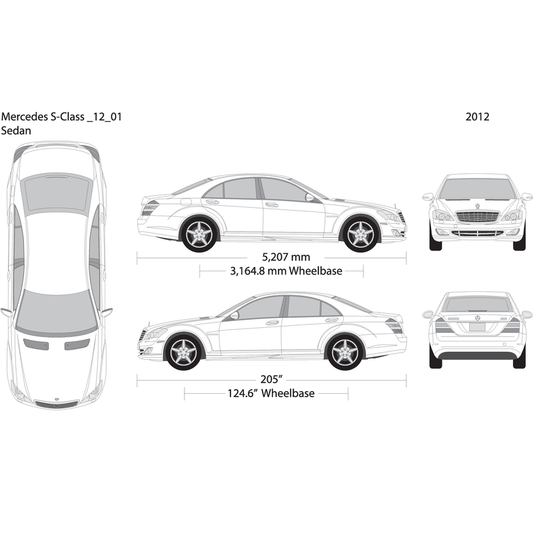 2012 Mercedes S Class V01 Vehicle Wrap Template
