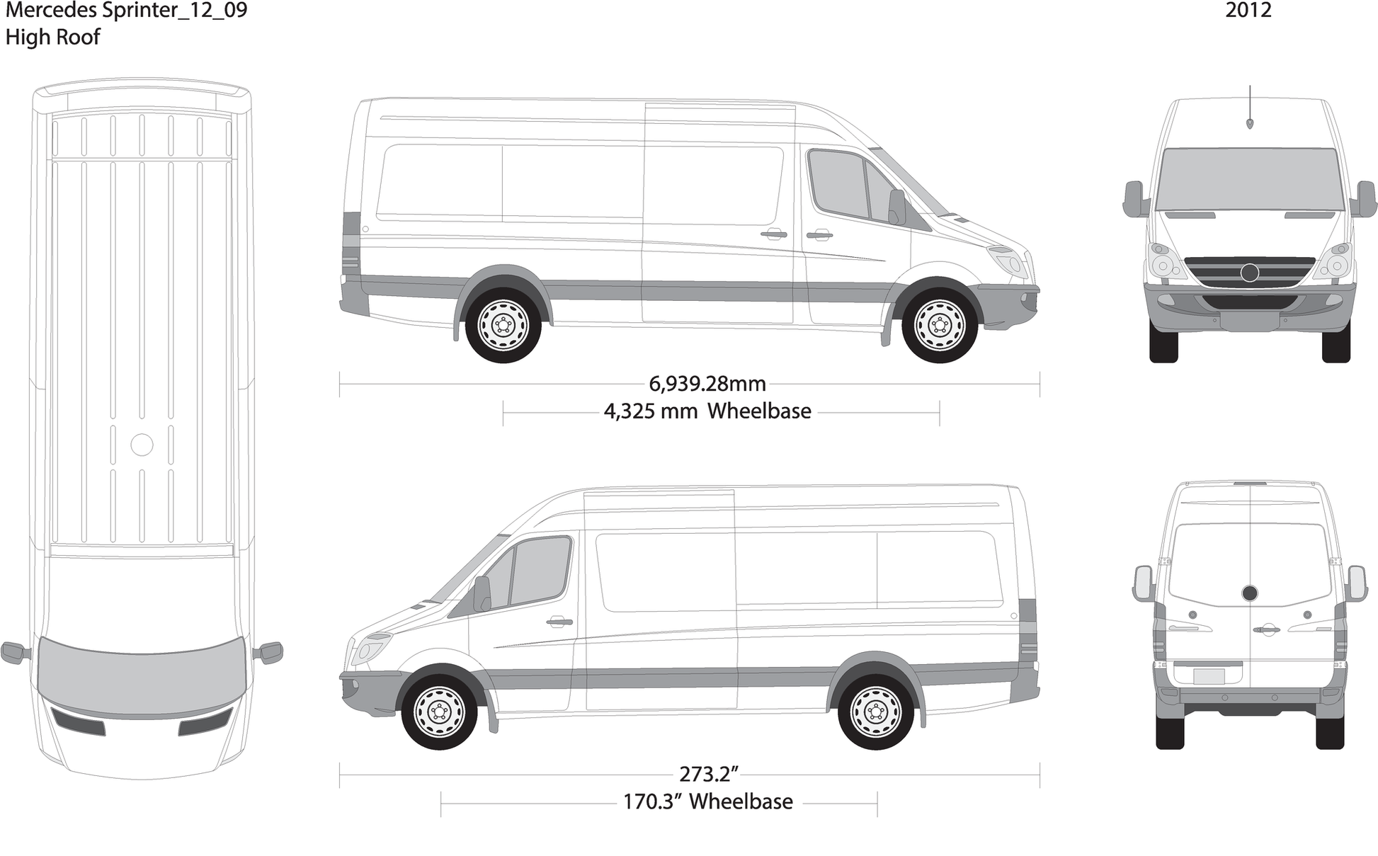2012 Mercedes Sprinter V09 Vehicle Wrap Template
