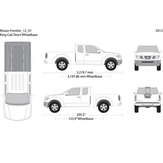 2012 Nissan Frontier Front V01 Vehicle Wrap Template