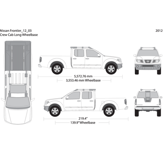 2012 Nissan Frontier Front V03 Vehicle Wrap Template