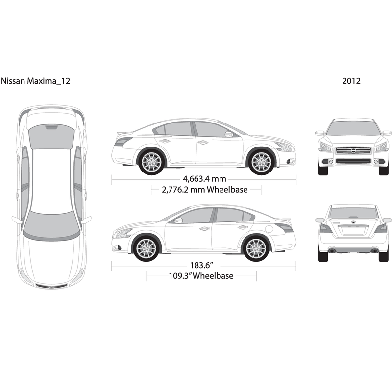 2012 Nissan Maxima V12 Vehicle Wrap Template