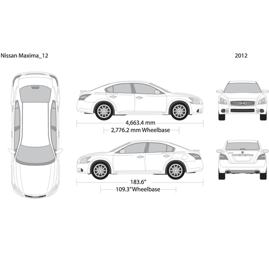 2012 Nissan Maxima V12 Vehicle Wrap Template