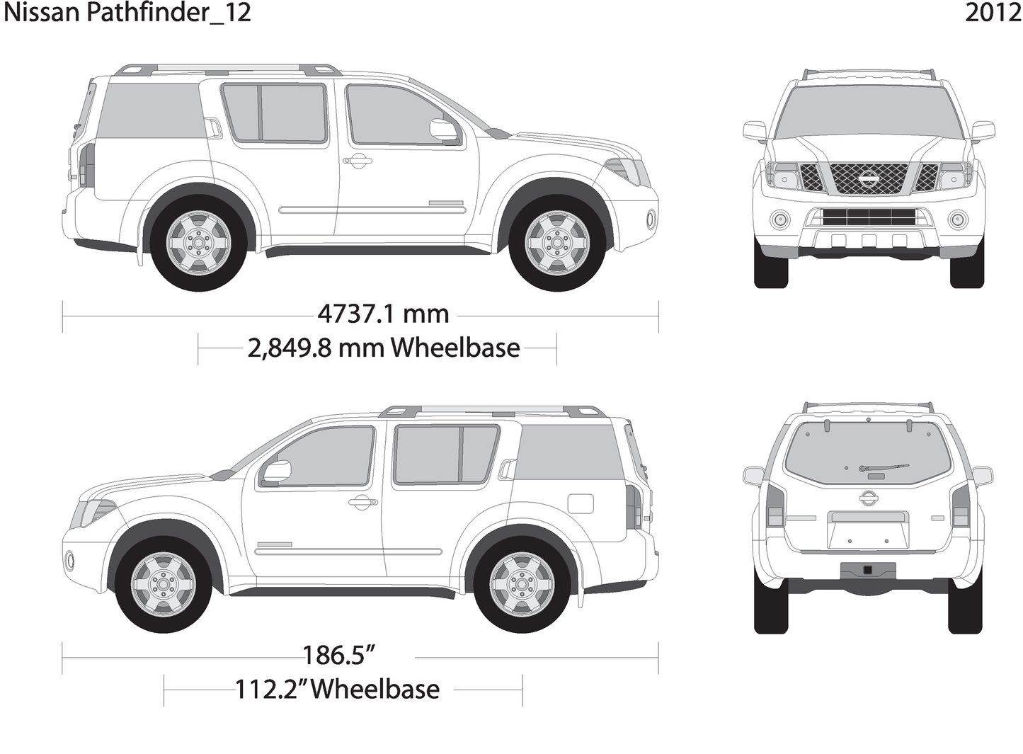 2012 Nissan Pathfinder V12 Vehicle Wrap Template
