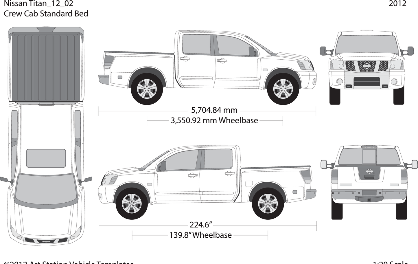 2012 Nissan Titan V02 Vehicle Wrap Template