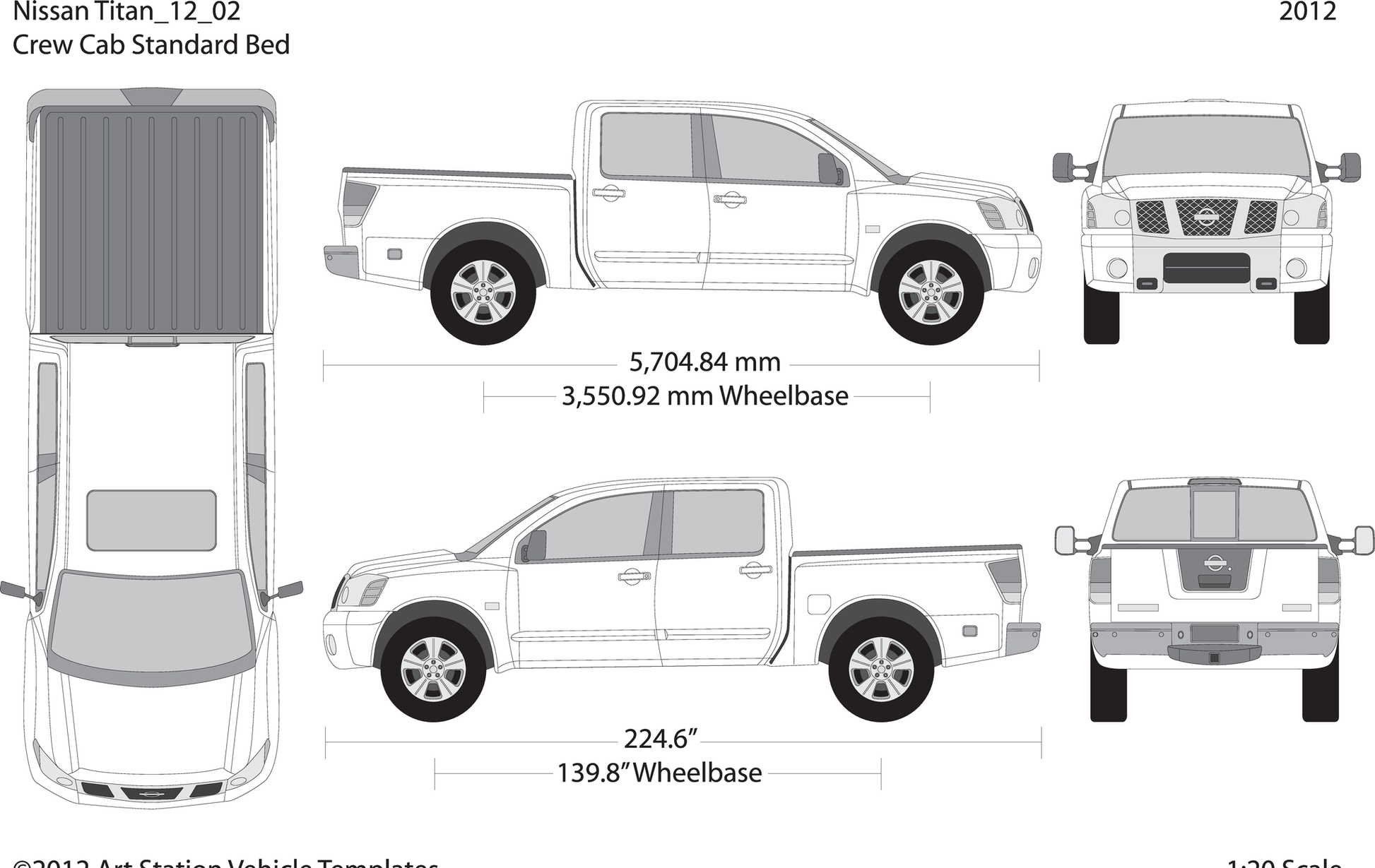 2012 Nissan Titan V02 Vehicle Wrap Template