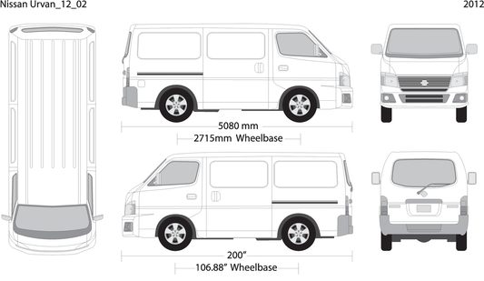 2012 Nissan Urvan V02 Vehicle Wrap Template
