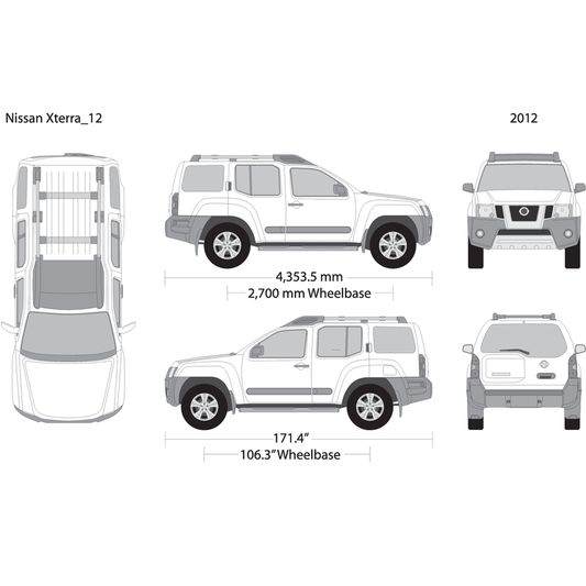 2012 Nissan Xterra V12 Vehicle Wrap Template