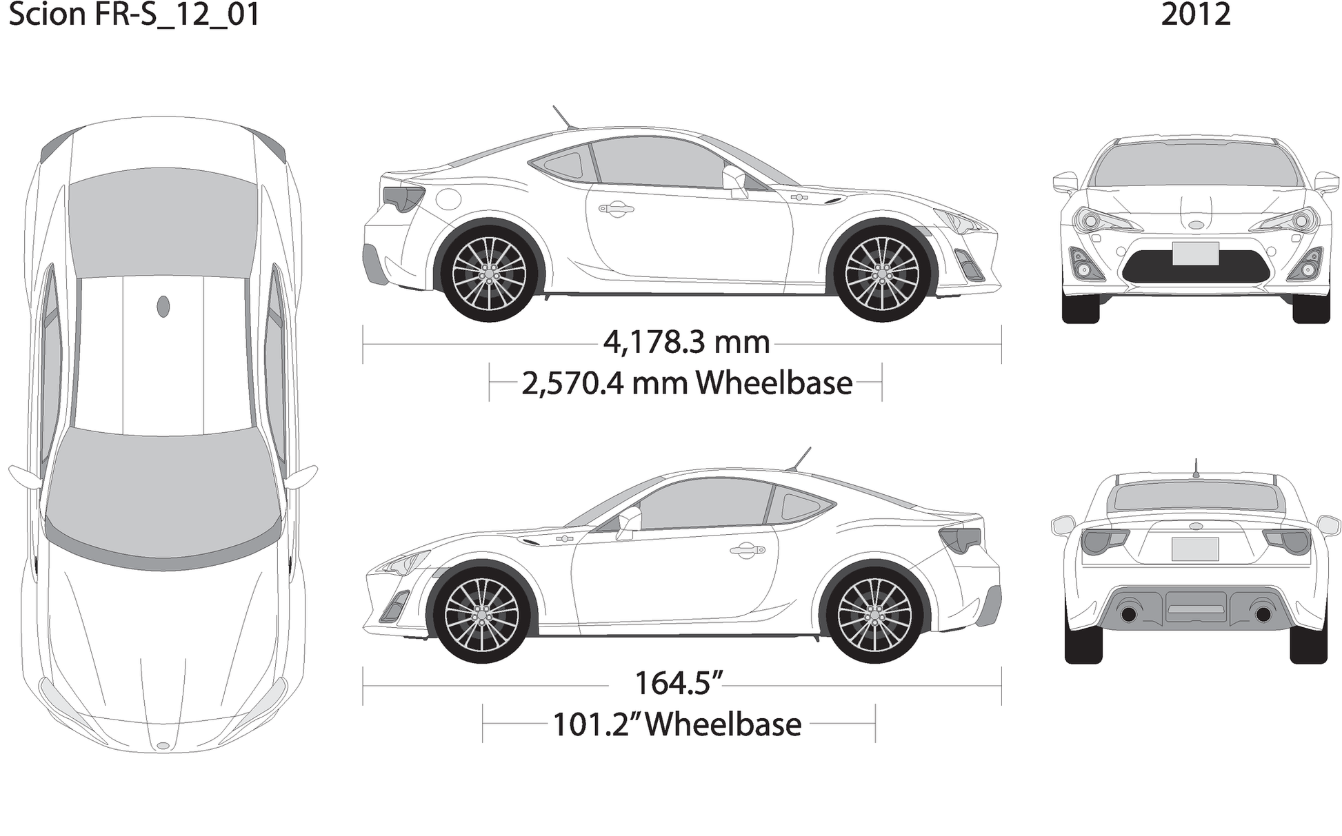 2012 Scion Fr S V01 Vehicle Wrap Template